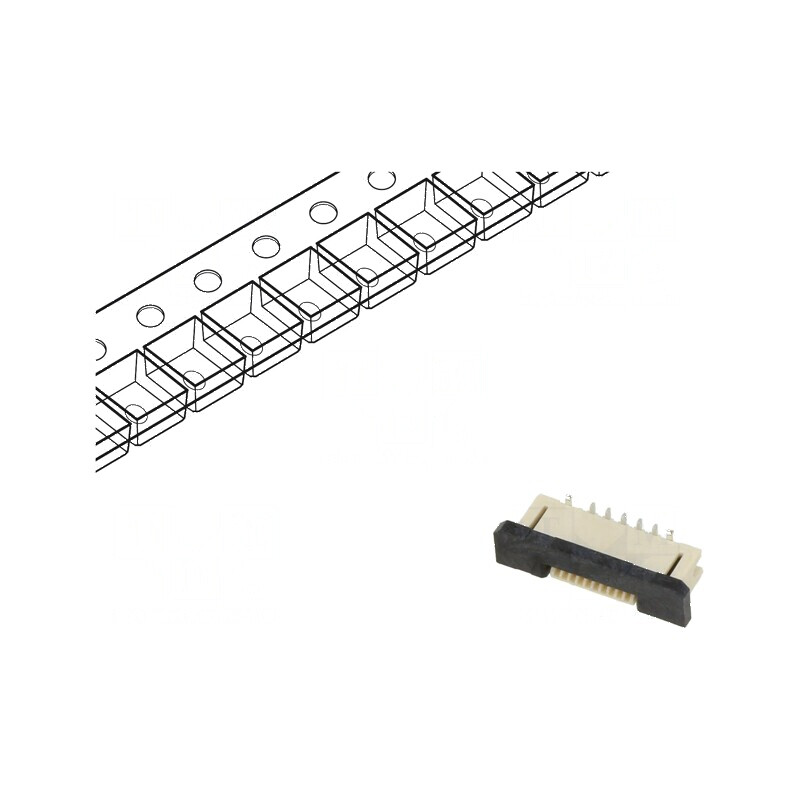 Conector FFC/FPC vertical ZIF 10 pini SMT 30V 0,5A cositorit | Electronic-mag.ro | Componente Electronice Conector FFC/FPC vertical ZIF 10 pini SMT 30V 0,5A cositorit | Electronic-mag.ro | Componente Electronice