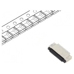 Conector FFC/FPC orizontale 20 PIN ZIF SMT 50V 0,4A -25÷85°C | Electronic-mag.ro | Componente Electronice