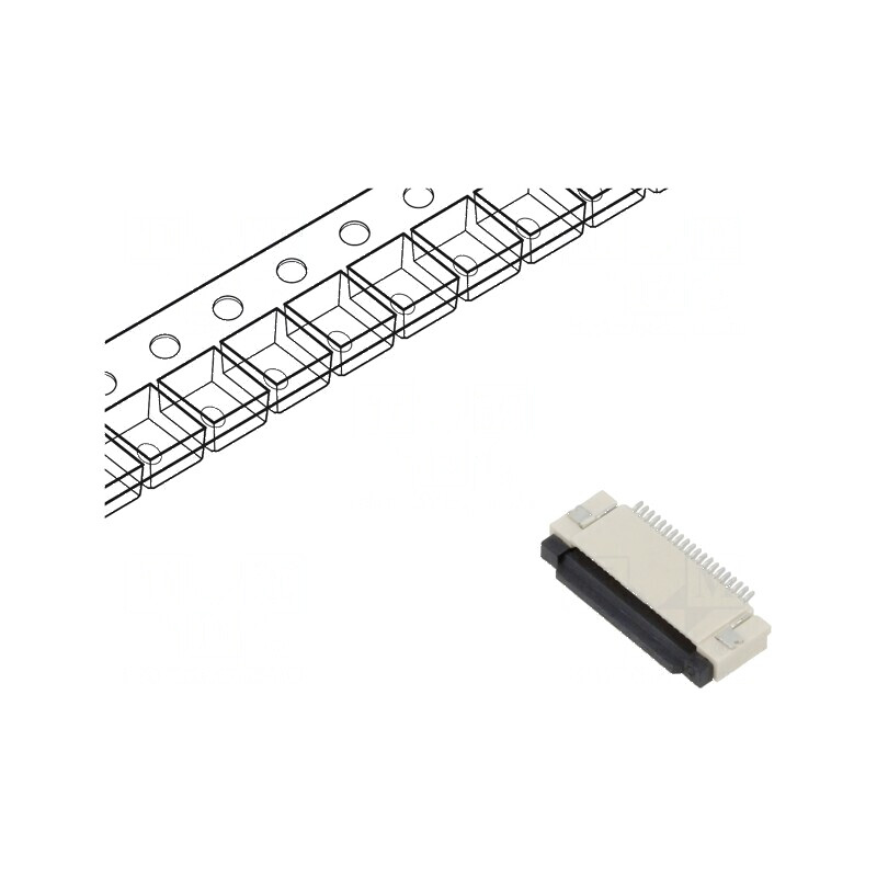 Conector FFC/FPC orizontale 20 PIN ZIF SMT 50V 0,4A -25÷85°C | Electronic-mag.ro | Componente Electronice Conector FFC/FPC orizontale 20 PIN ZIF SMT 50V 0,4A -25÷85°C | Electronic-mag.ro | Componente Electronice