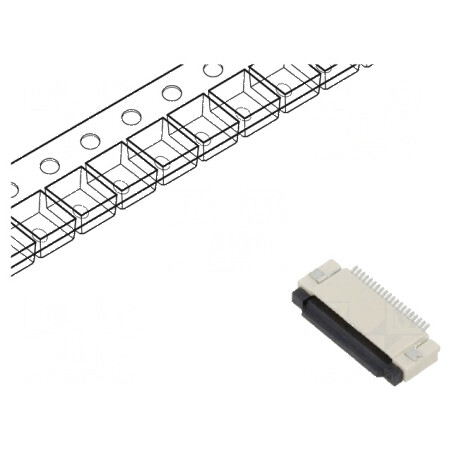 Conector FFC/FPC orizontale 20 PIN ZIF SMT 50V 0,4A -25÷85°C | Electronic-mag.ro | Componente Electronice