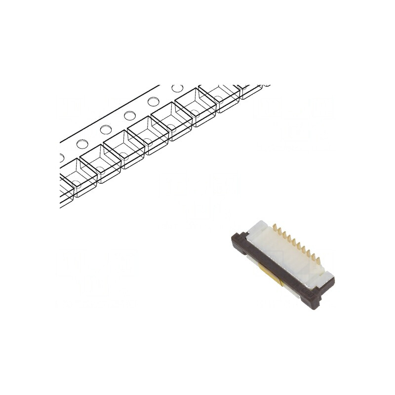 Conector FFC/FPC vertical PIN 10 ZIF SMT 125V 1A cu finisaj aurit | Electronic-mag.ro | Componente Electronice Conector FFC/FPC vertical PIN 10 ZIF SMT 125V 1A cu finisaj aurit | Electronic-mag.ro | Componente Electronice