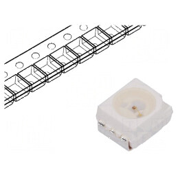 LED SMD 3528 PLCC2 roșie 4,5÷15mcd 3,5x2,8x1,9mm 120° 20mA pentru iluminat decorativ | Electronic-mag.ro | Componente Electronice