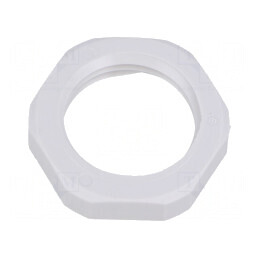 Piuliță NPT 1/2 din poliamidă UL94V-0, grosime 6mm, cheie 27mm, gri | Electronic-mag.ro | Componente Electronice