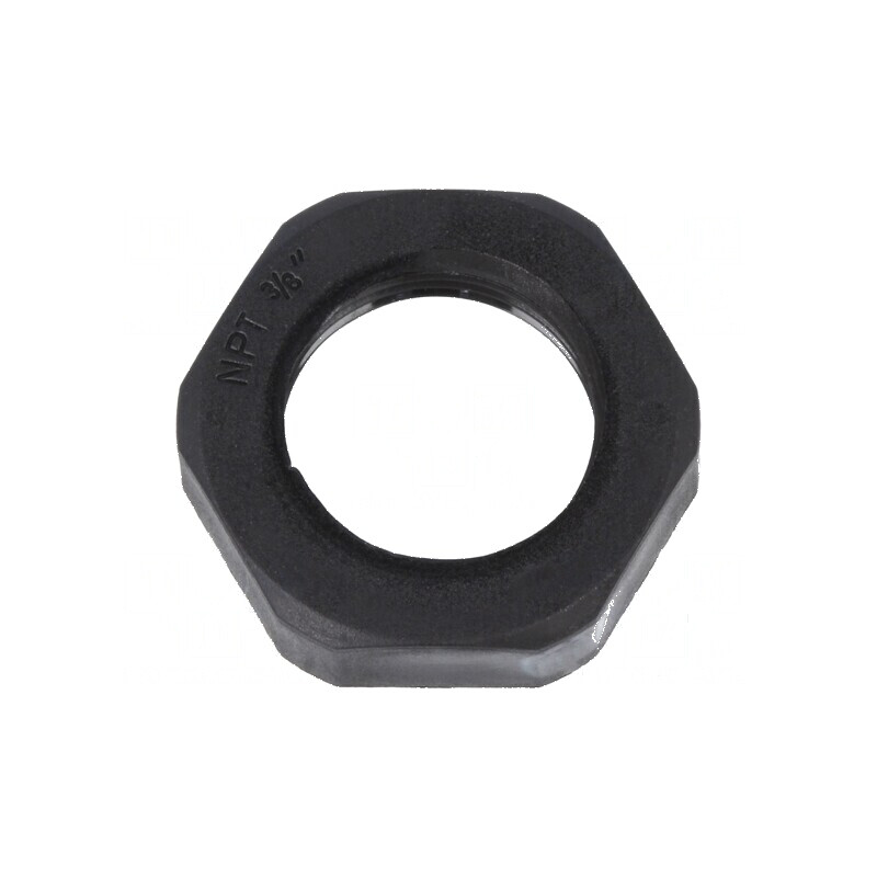 Piuliță NPT 3/8 poliamidă UL94V-0, grosime 7mm, cheie 24mm, neagră | Electronic-mag.ro | Componente Electronice