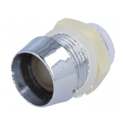 Montură LED 10mm crom ABS încastrat, înălțime 13mm | Electronic-mag.ro | Componente Electronice