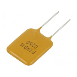 Siguranţă polimerică PTC 2,5A Imax 40A THT PTR016V - Pungă de protecţie electrică | Electronic-mag.ro | Componente Electronice