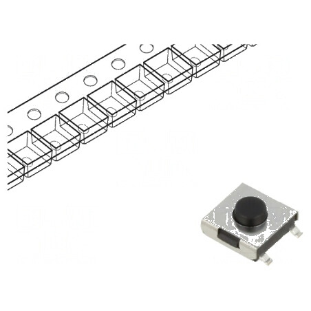 Microîntrerupător TACT SPST-NO 0,05A/12VDC Poz: 2 SMT Fără | Electronic-mag.ro | Componente Electronice
