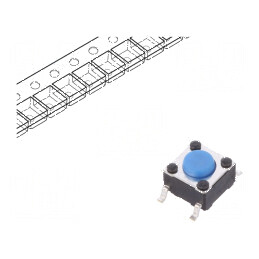 Microîntrerupător TACT SPST-NO 0,05A/12VDC SMT Poz: 2 Fără | Electronic-mag.ro | Componente Electronice
