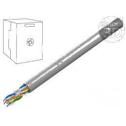 Cablu U/UTP 5e 4x2x24AWG CCA PVC gri 305m Ø5,4mm | Electronic-mag.ro | Componente Electronice