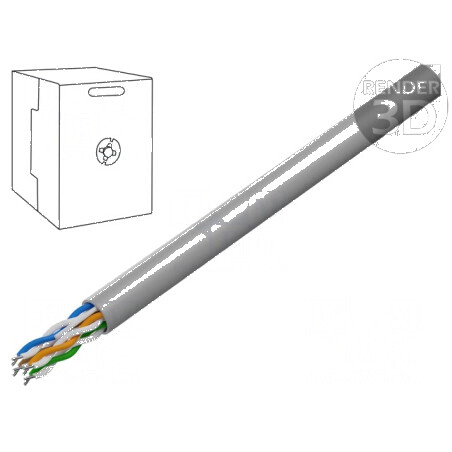 Cablu U/UTP 5e 4x2x24AWG CCA PVC gri 305m Ø5,4mm | Electronic-mag.ro | Componente Electronice