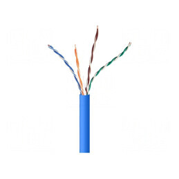 Cablu U/UTP 5e 4x2x24AWG CCA PVC albastru 305m | Electronic-mag.ro | Componente Electronice
