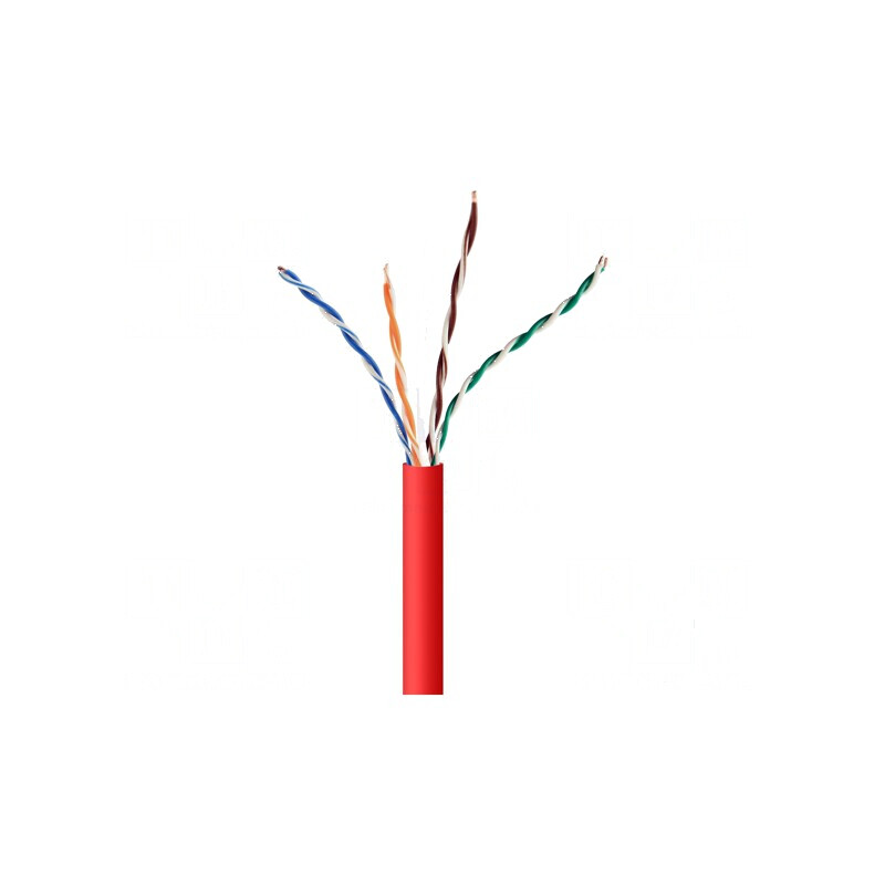 Cablu rețea U/UTP 4x2x24AWG 5e CCA PVC roșu 305m Cablexpert | Electronic-mag.ro | Componente Electronice Cablu rețea U/UTP 4x2x24AWG 5e CCA PVC roșu 305m Cablexpert | Electronic-mag.ro | Componente Electronice