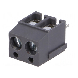 Regletă de conexiuni pentru PCB 90° 5mm, 2 piste 2,5mm² | Electronic-mag.ro | Componente Electronice