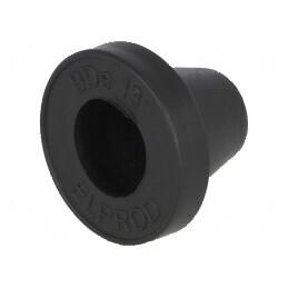 Manșon din gumă neagră Ø21mm pentru orificii, grosime panou max. 2mm, lungime 23mm | Electronic-mag.ro | Componente Electronice