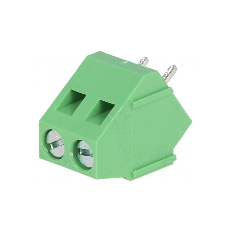Regletă de conexiuni pentru PCB în unghi de 45° cu 5mm piste, capacitate 2-2,5mm² | Electronic-mag.ro | Componente Electronice