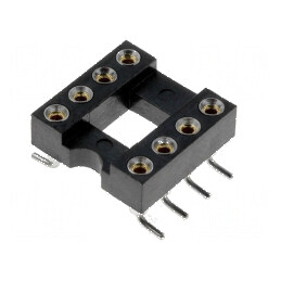 Soclu pentru circuite integrate DIP8 cu raster de 2,54mm - Precizie SMT | Electronic-mag.ro | Componente Electronice