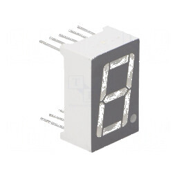 Afișaj LED 7 segmente 14,2mm 0,56 Nr.car: 1 roșie catod - Display digital | Electronic-mag.ro | Componente Electronice