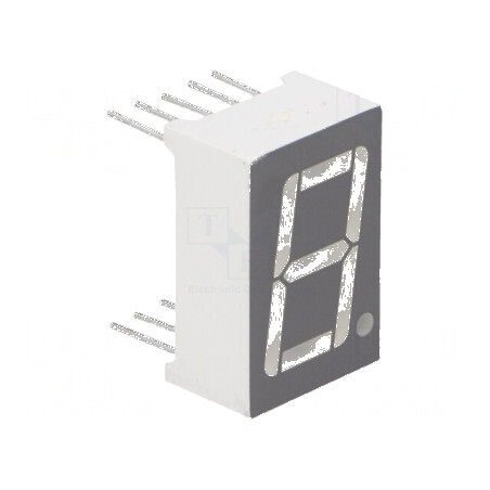 Afișaj LED 7 segmente 14,2mm 0,56 Nr.car: 1 roșie catod - Display digital | Electronic-mag.ro | Componente Electronice