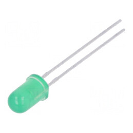 LED 5mm Verde 15-25mcd 30° Convex - Lumină Frontala, Nr. Term: 2 | Electronic-mag.ro | Componente Electronice