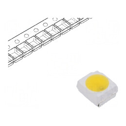 Bec LED SMD 3528 PLCC2 Alb Cald 3000K 750-1120mcd 120° 10-15mA | Electronic-mag.ro | Componente Electronice