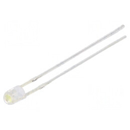 LED 3mm alb rece 2180-3000mcd 60° cu parte frontală convexă | Electronic-mag.ro | Componente Electronice