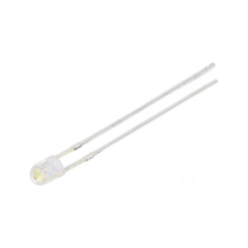 LED 3mm alb rece 2180-3000mcd 60° cu parte frontală convexă | Electronic-mag.ro | Componente Electronice