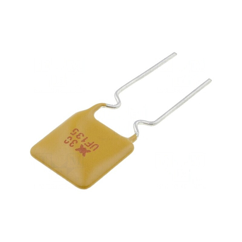 Siguranţă polimerică PTC 1,35A 8,9x13,5mm 5mm pentru protecţie electrică | Electronic-mag.ro | Componente Electronice