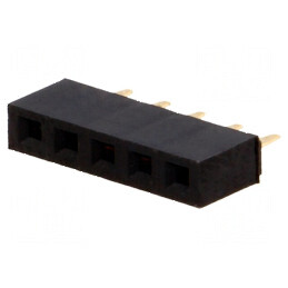 Conector şiruri pini soclu mamă PIN 5 drept 2,54mm THT 1x5 | Electronic-mag.ro | Componente Electronice