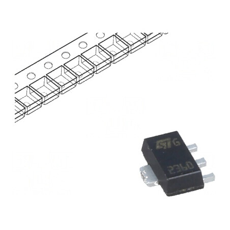 Tranzistor PNP bipolar 60V 3A 1,4W SOT89 pentru circuite electronice | Electronic-mag.ro | Componente Electronice