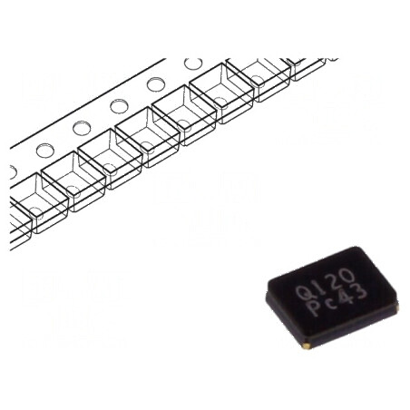 Rezonator cu cuarț 12MHz ±20ppm 18pF SMD 3,2x2,5x0,8mm pentru aplicații electronice | Electronic-mag.ro | Componente Electronice