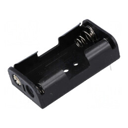 Suport baterii AA R6 pentru PCB - 2 sloturi, negru | Electronic-mag.ro | Componente Electronice