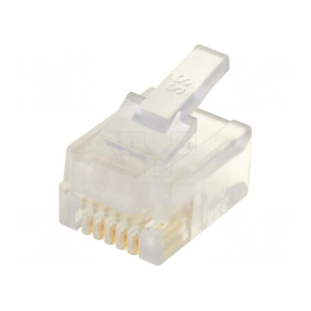 Conector RJ12 6p6c IDC - mufă crimpată cu 6 pini | Electronic-mag.ro | Componente Electronice