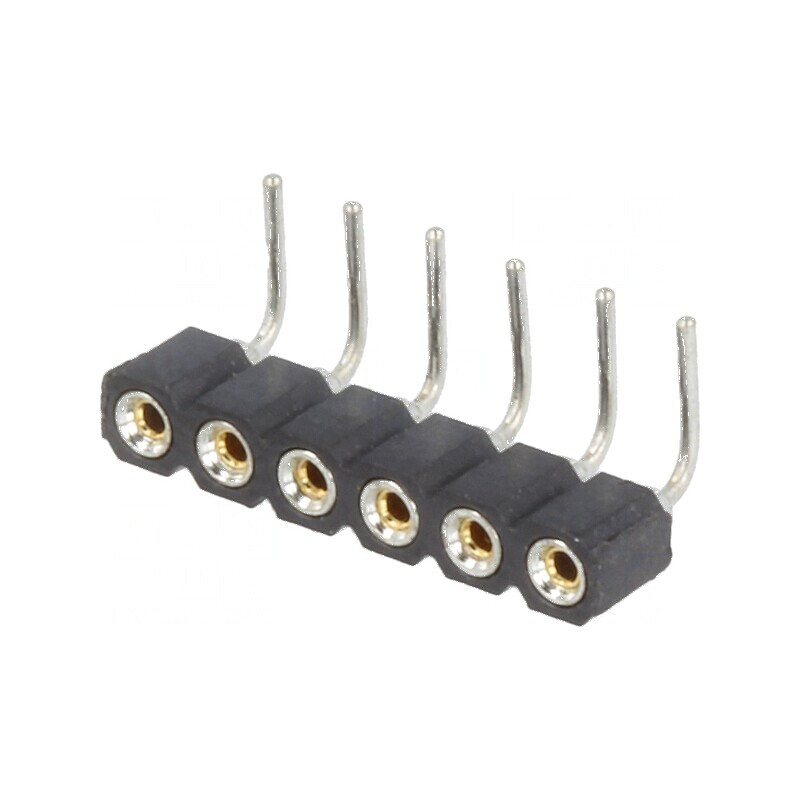 Conector şiruri pini soclu mamă 6 contacte întoarse THT | Electronic-mag.ro | Componente Electronice
