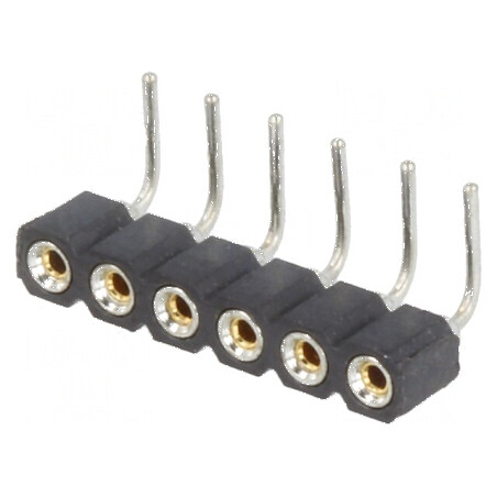 Conector şiruri pini soclu mamă 6 contacte întoarse THT | Electronic-mag.ro | Componente Electronice