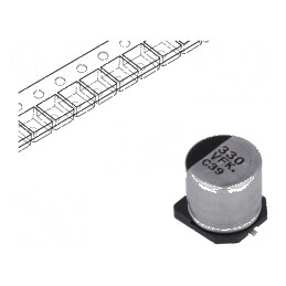 Condensator electrolitic low ESR SMD 330uF 35VDC Ø10x10,2mm pentru aplicații electronice | Electronic-mag.ro | Componente Electronice