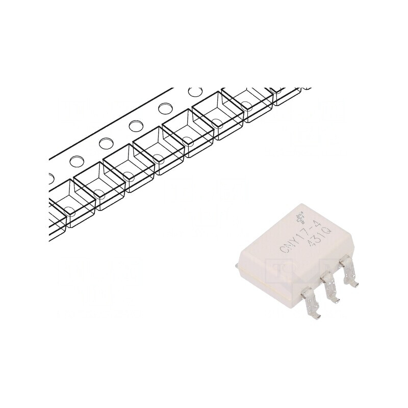 Optocuplor SMD CNY17 cu 1 canal și ieșire prin tranzistori, 4,17kV, Gull Wing, 6 pinii | Electronic-mag.ro | Componente Electronice