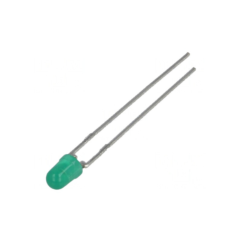 LED verde 3mm 2,6mcd 60° convex - iluminare eficientă pentru proiecte DIY | Electronic-mag.ro | Componente Electronice
