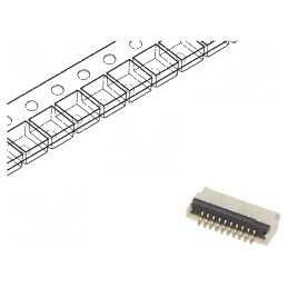 Conector FFC/FPC orizontale 10 PIN ZIF SMT 30V 0,4A -25÷85°C | Electronic-mag.ro | Componente Electronice