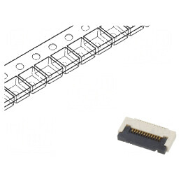 Conector FFC/FPC orizontal 12 pini ZIF SMT 50V 0,4A -25÷85°C | Electronic-mag.ro | Componente Electronice
