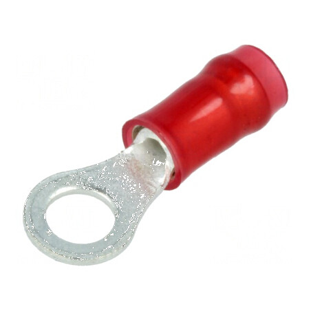 Vârf inelar M4, 4,34mm, crimpat pentru cablu izolat, 0,3-1,42mm² | Electronic-mag.ro | Componente Electronice