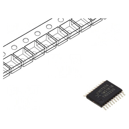 Flip-flop digital D CMOS/TTL 8 canale SMD TSSOP20 - IC pentru circuite electronice | Electronic-mag.ro | Componente Electronice
