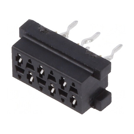 Micro-MaTch Soclu Mamă PIN 6 THT pentru PCB 2x3 - Conector Compact pentru Plăci de Circuit | Electronic-mag.ro | Componente Electronice