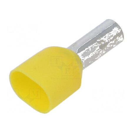 Vârf tub de capăt izolată dublă cupru 6mm2 12mm cositorit pentru conexiuni electrice | Electronic-mag.ro | Componente Electronice