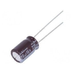 Condensator electrolitic low ESR THT 220uF 16VDC Ø8x11,5mm pentru aplicații electronice | Electronic-mag.ro | Componente Electronice