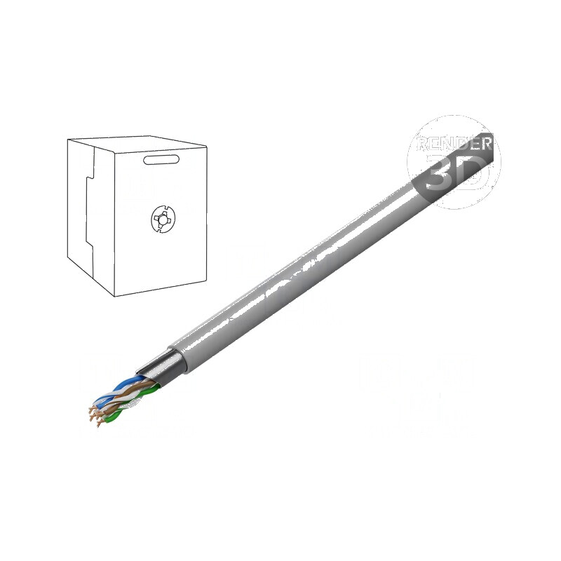 Cablu F/UTP 5e 4x2x0,5mm sârmă CCA PVC gri 305m Ø5,6mm | Electronic-mag.ro | Componente Electronice Cablu F/UTP 5e 4x2x0,5mm sârmă CCA PVC gri 305m Ø5,6mm | Electronic-mag.ro | Componente Electronice