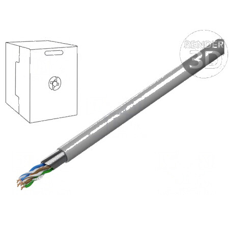 Cablu F/UTP 5e 4x2x0,5mm sârmă CCA PVC gri 305m Ø5,6mm | Electronic-mag.ro | Componente Electronice