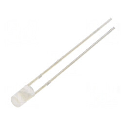 LED 3mm alb cald 750mcd 140° plat partea frontală Nr. term 2 | Electronic-mag.ro | Componente Electronice