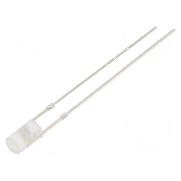 LED 3mm albă 1120mcd 140° cu parte frontală plată, Nr. term: 2 | Electronic-mag.ro | Componente Electronice