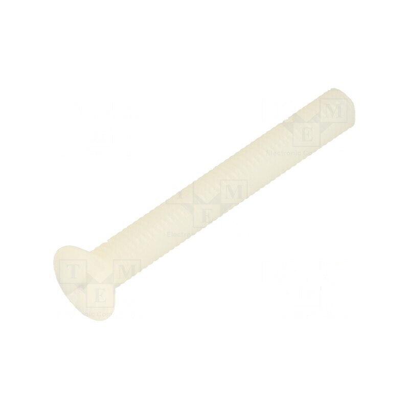 Şurub M6x50 cu cap îngropat crestat 1,8mm din poliamidă naturală | Electronic-mag.ro | Componente Electronice Şurub M6x50 cu cap îngropat crestat 1,8mm din poliamidă naturală | Electronic-mag.ro | Componente Electronice