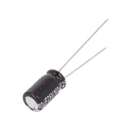 Condensator electrolitic THT 100uF 25VDC Ø6,3x11mm ±20% pentru circuite electronice | Electronic-mag.ro | Componente Electronice